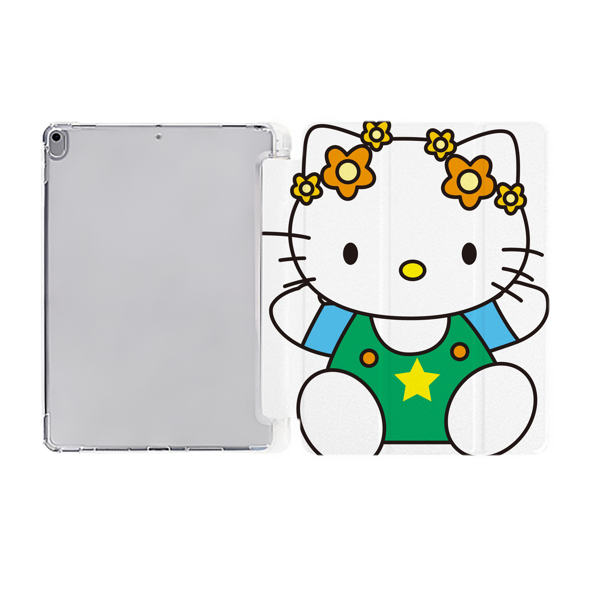 （画像用） Hello Kitty ハローキティ IPad ケース ペン収納付き 三つ折りスタンド PUレザー×シリコン 対応機種9.5/10.5/10.9インチ